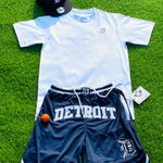 The Detroit Tee - (Navy Blue English D)