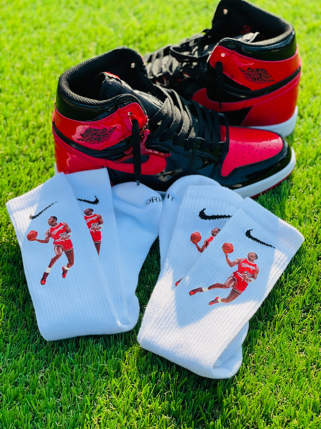 MJ 1985 Dunk Contest Socks - (White Dri-Fit)
