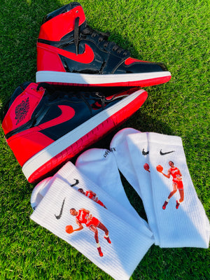 MJ 1985 Dunk Contest Socks - (White Dri-Fit)